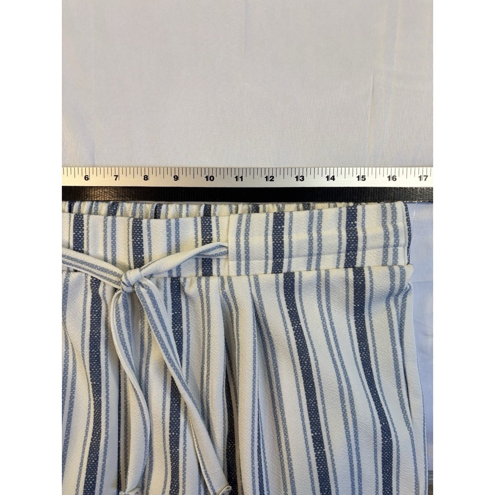 Derek Heart Women's L/XL White Blue Striped Wide Leg Pants Coastal BOHO Resort - Picture 5 of 7